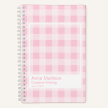 Cadre Transparent Gingham Rose Pâle