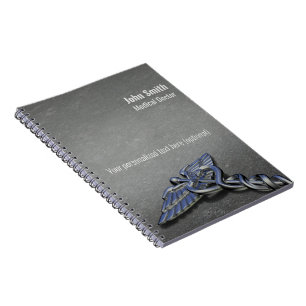 Carnet Caducée médical professionnel Chrome