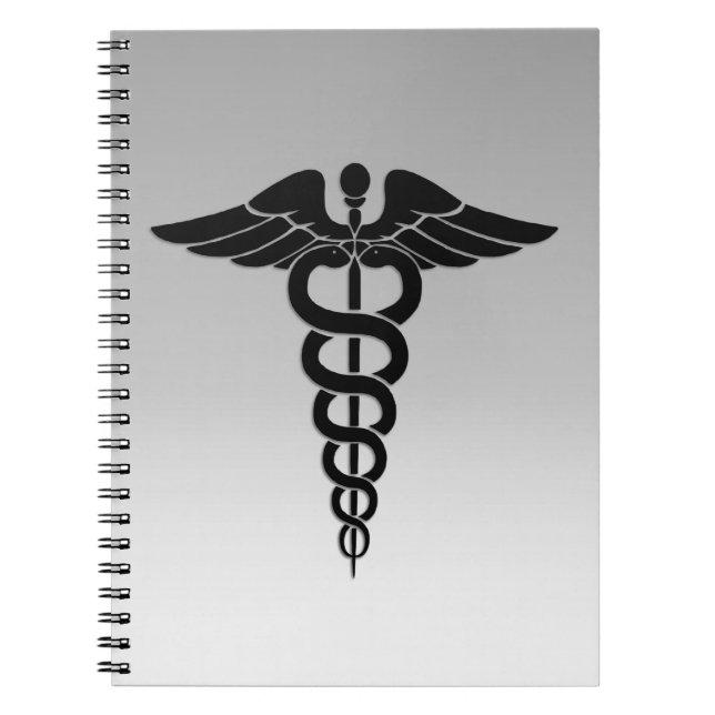 Carnet Caducée Médicale en argent (Devant)
