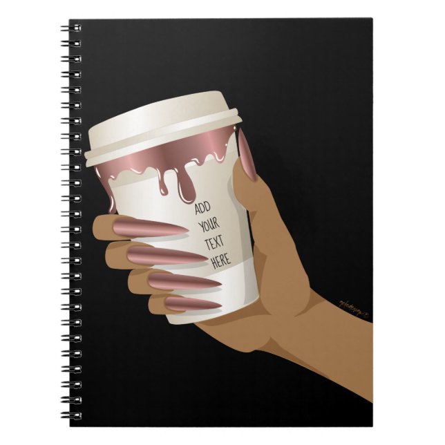 Carnet café à emporter main ajouter citation patronne béb (Devant)