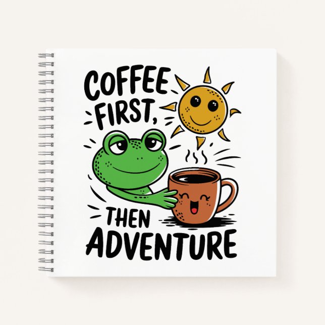 Carnet Café d'abord puis aventure – Matin mignon grenouil (Devant)