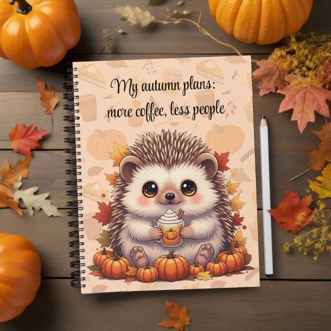 Carnet café d'automne Hedgehog confortable (Créateur téléchargé)