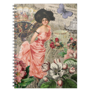Carnet Café Lady Victorian Femme Rose Classy