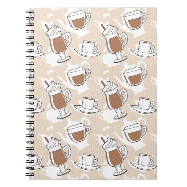 Carnet Café, motif doux (Devant)