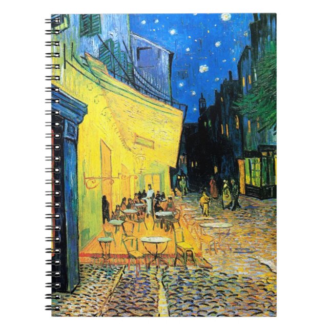 Carnet Café Terrasse à Night Vincent Van Gogh spiral (Devant)