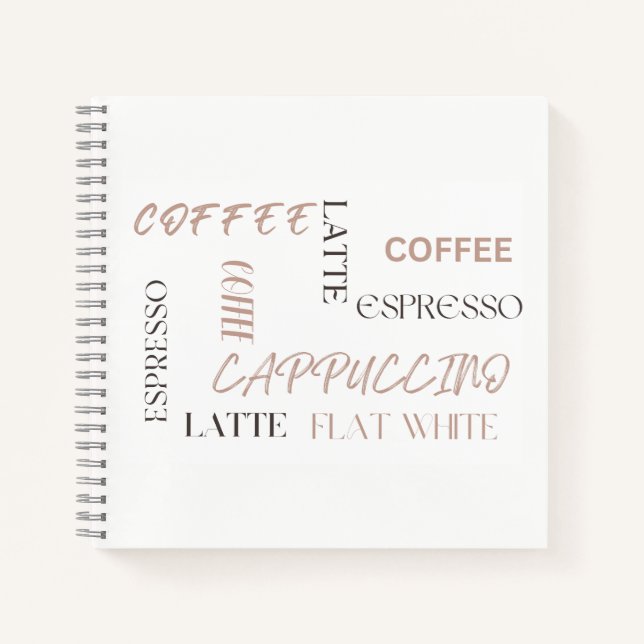 Carnet Café Typographie Café Moderne Style Amateur de Caf (Devant)