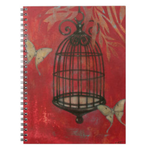 Carnet Cage à oiseaux décorative avec des papillons