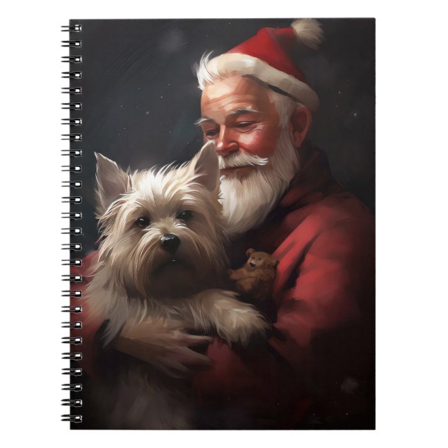 Carnet Cairn Terrier Avec Noël Festif Du Père Noël (Devant)