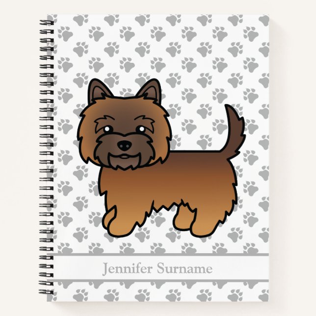 Carnet Cairn Terrier Bringé Rouge Chien Mignon & Texte Pe (Devant)