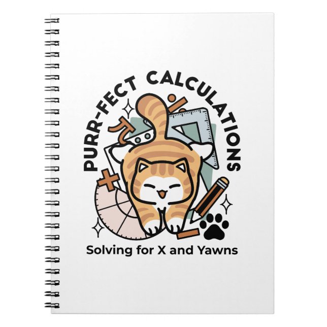 Carnet Calculs Parfaits – Création de chat de maths drôle (Devant)