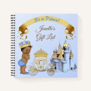 Carnet Calèche de château du prince royal bleu or bleu