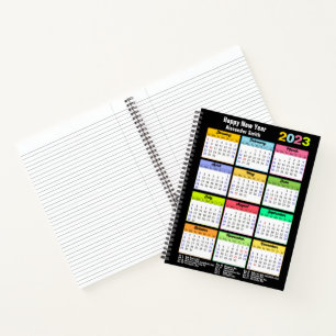 Carnet Calendrier 2023 avec vacances Jour férié moderne p