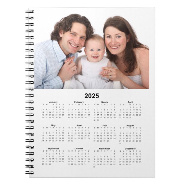 Carnet Calendrier 2025 avec photo personnalisée (Devant)