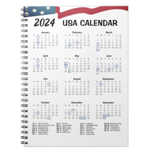 Carnet Calendrier américain 2024