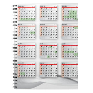 Carnet Calendrier anglais hébreu 2016-2017