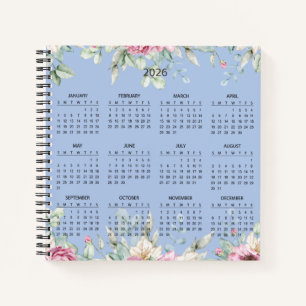 Carnet Calendrier Botanique Simple Élégant 2026   