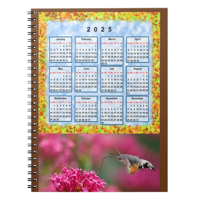 Carnet Calendrier de l'année 2025 (Devant)