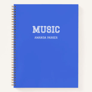 Carnet Calendrier de l'école de musique personnalisé bleu