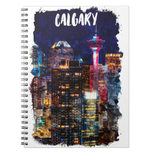 Carnet Calgary Alberta Skyline par nuit