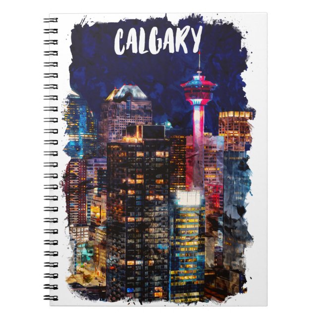 Carnet Calgary Alberta Skyline par nuit (Devant)