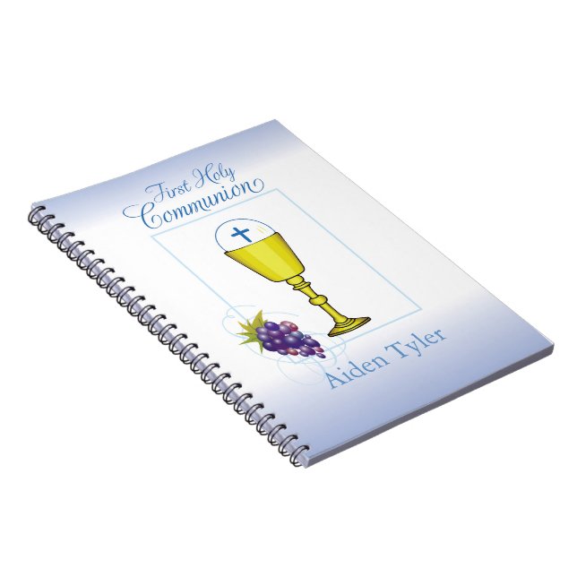 Carnet Calice de première communion personnalisé avec nom (Côté Droit)