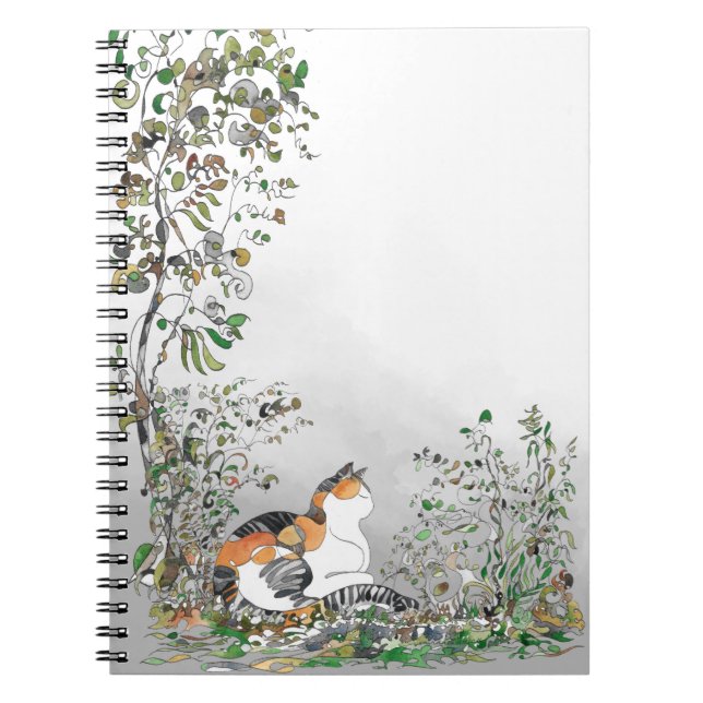 Carnet Calico Chat Dans Le Jardin (Devant)