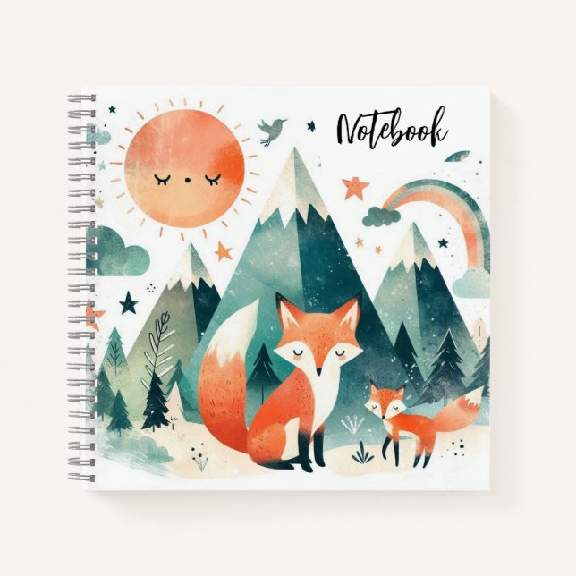 Carnet  Câlins du désert – Renard et bébé au coucher du s (Devant)