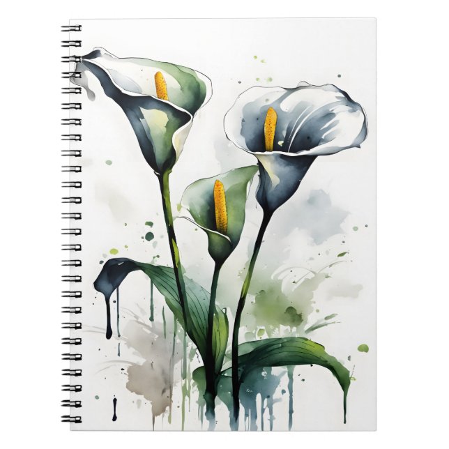 Carnet Calla Lily - Fleurs aquarelles (Devant)