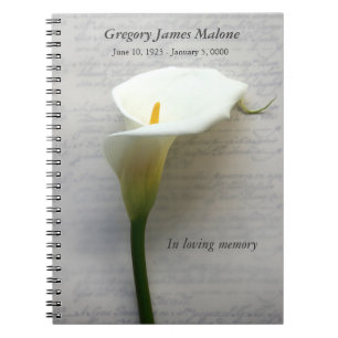 Carnet Calla lily sur écriture manuscrite