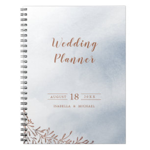Carnet Calligraphie bleu outremer wedding planner rustiqu