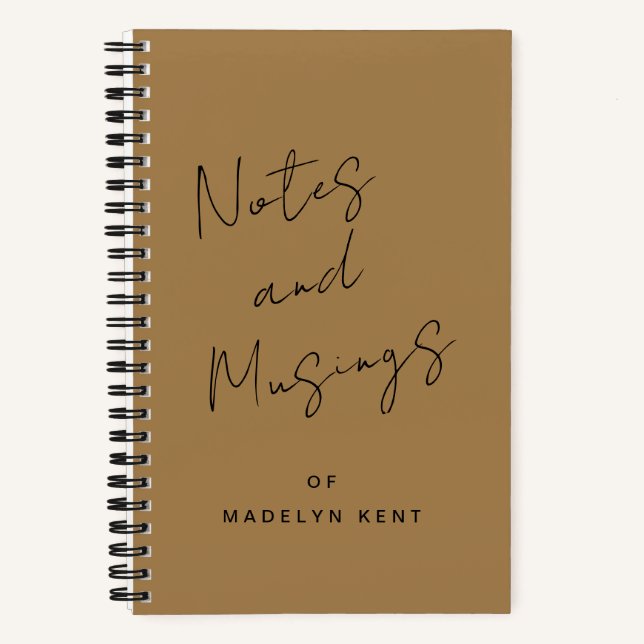 Carnet Calligraphie de script Or personnalisé (Recto)