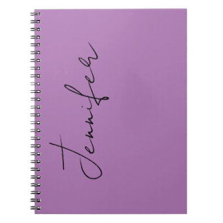 Carnet Calligraphie Élégant Lavande Plain Nom simple