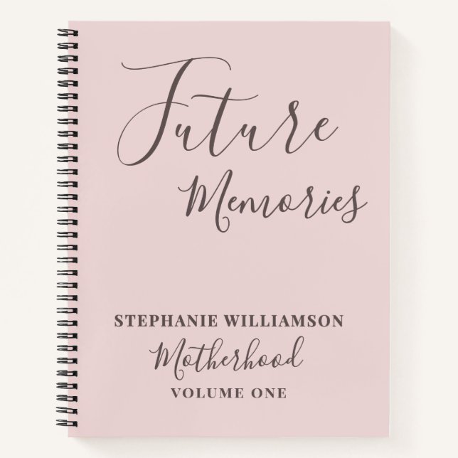 Carnet Calligraphie élégante de la maternité rose vierge  (Devant)