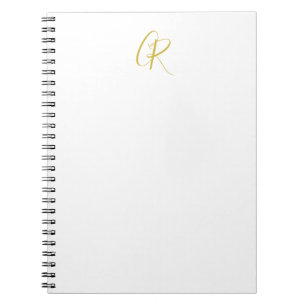 Carnet Calligraphie Monogramme Couleur Or Moderne Simple
