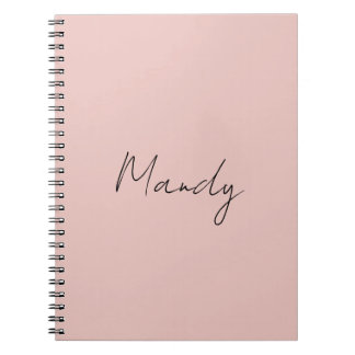 Carnet Calligraphie Rose Gold Élégant Simple Nom