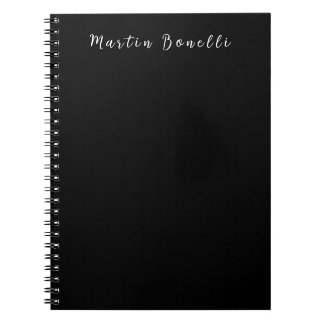 Carnet Calligraphie simple et tendance en noir et blanc (Devant)