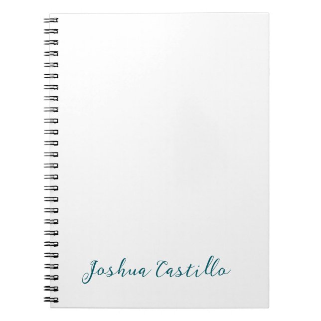 Carnet Calligraphie Simple Plain Professionnel Nom (Devant)