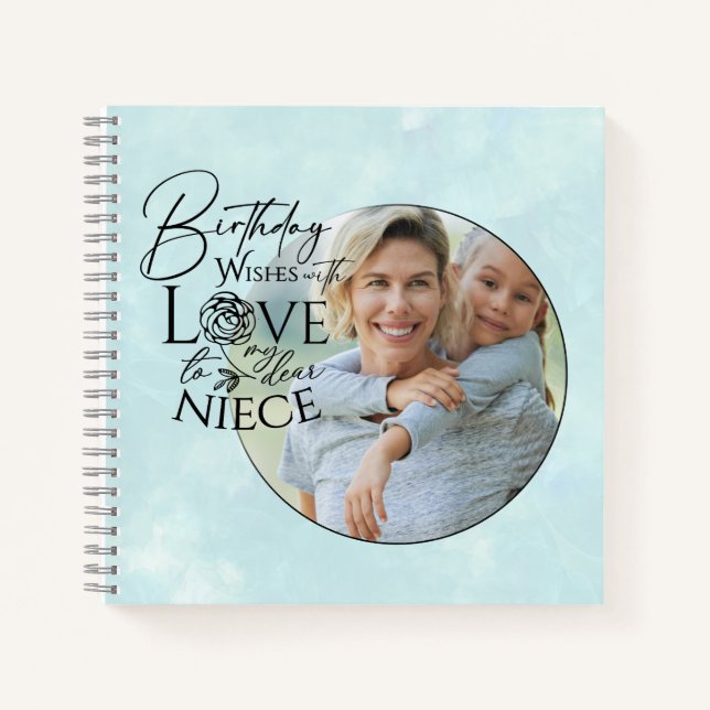 Carnet Calligraphy Custom Photo Birthday For  Niece (Devant)