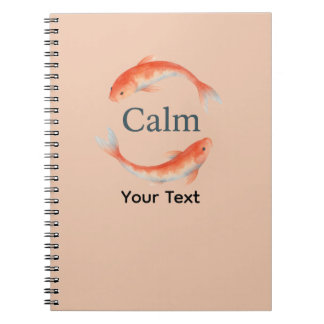 Carnet Calm Koi Poisson Aquarelle Zen Circle