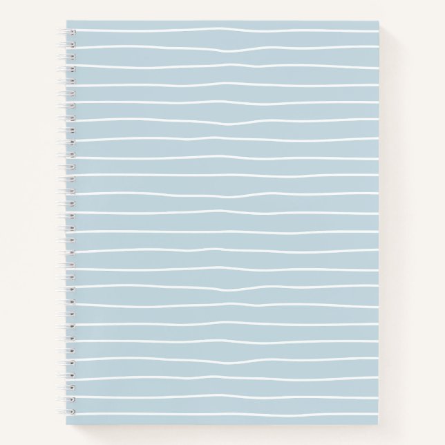 Carnet Calming Pastel Blue Ocean Waves Geometric Linear (Devant)
