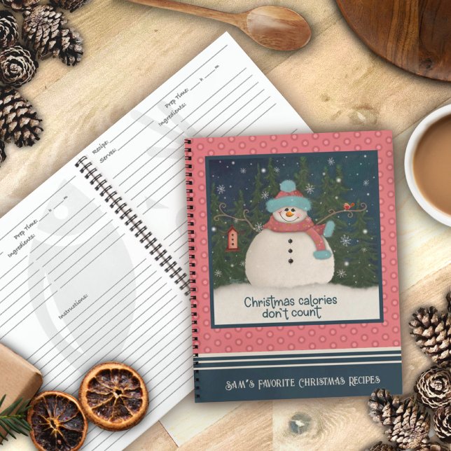 Carnet Calories Noël Snowman mignonne Citation rose Recet (Créateur téléchargé)