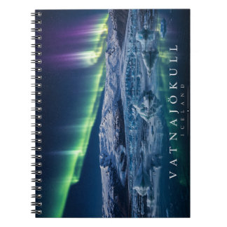 Carnet Calotte glaciaire de Vatnajökull sous les aurores