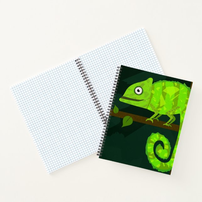 Carnet Caméléon mignon vert (Intérieur)