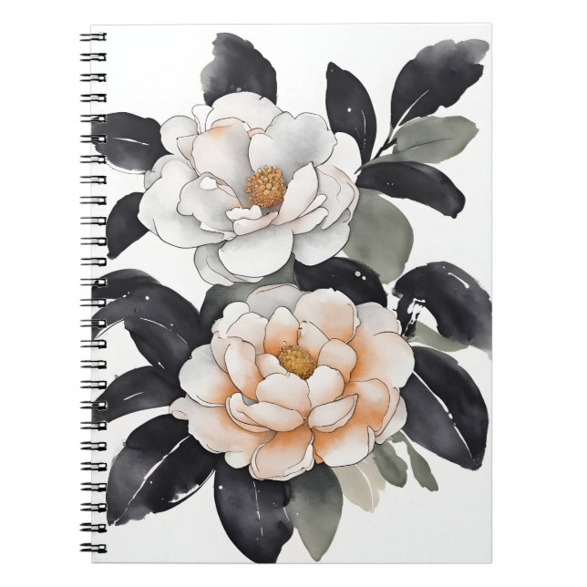 Carnet Camellia - Fleurs aquarelles (Devant)
