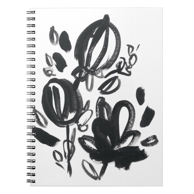 Carnet Cameo Bloom - Noir et Blanc (Devant)