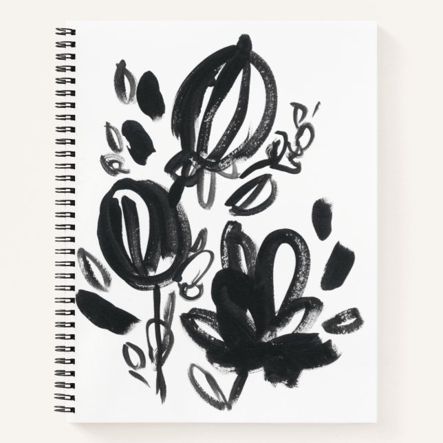 Carnet Cameo Bloom - Noir et Blanc (Devant)