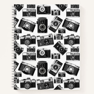 CARNET CAMÉRAS DE PHOTOGRAPHIE VINTAGE NOIRE ET BLANCHE