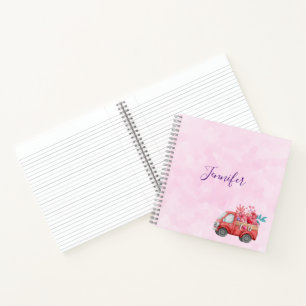 Carnet Camion d'amour mignon avec Coeur Cargo Aquarelle