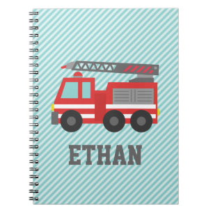 Carnet Camion de pompiers rouge mignon pour les petits po