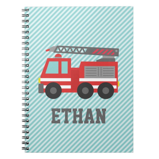 Carnet Camion de pompiers rouge mignon pour les petits po (Devant)